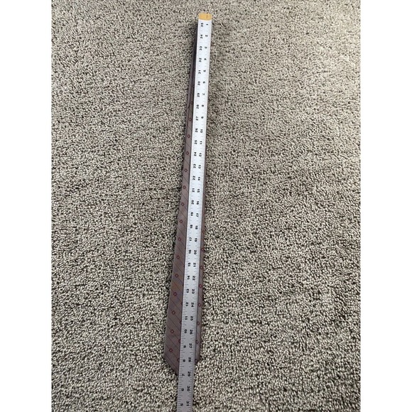 VINTAGE Serge Saint Yves Neck Tie Mens Gray Red Polyester Business Casual FLAW - Picture 7 of 10